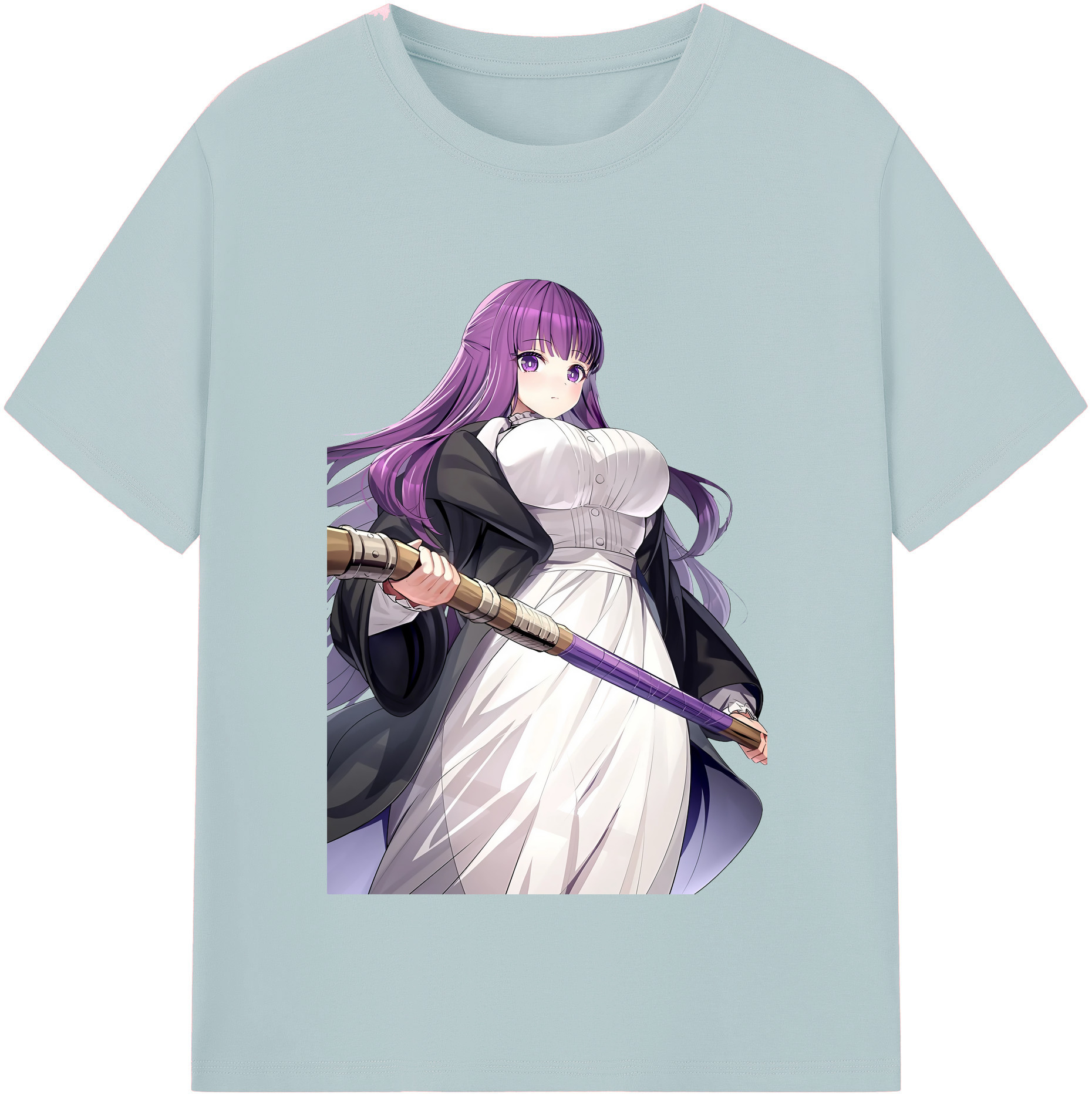 （画像用） 葬送のフリーレン Frieren 綿100％半袖Tシャツ（フロントプリント）